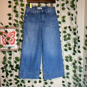 Womens Madewell blue jeans wide leg cropped size 27